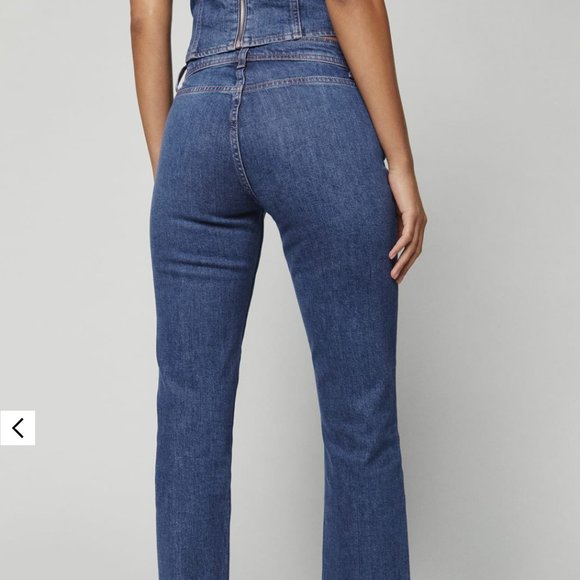 Reformation - Julianna Zip Mid Rise Straight Leg Jeans, Size 0 - Picture 3 of 5